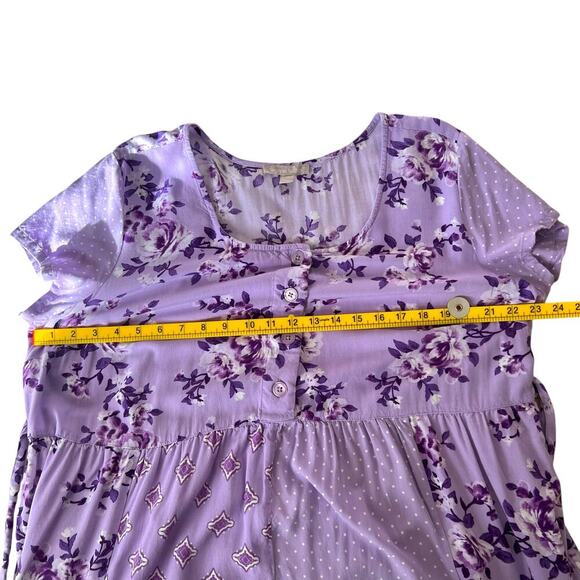 Women Within Women's Plus Boho Floral Mixed Print Maxi Dress Purple Size 22W - Picture 10 of 12